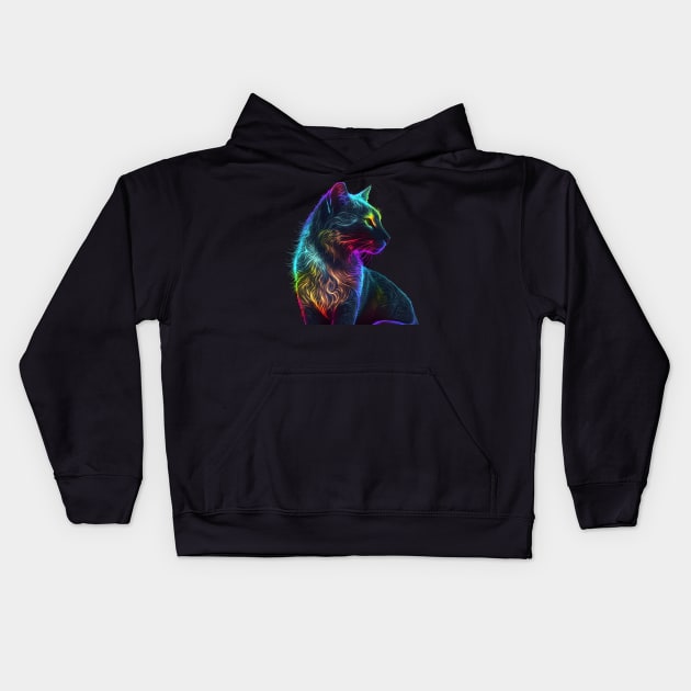 Majestic magic cat, Kids Hoodie by ai1art